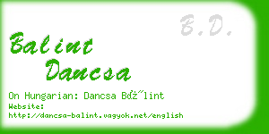 balint dancsa business card